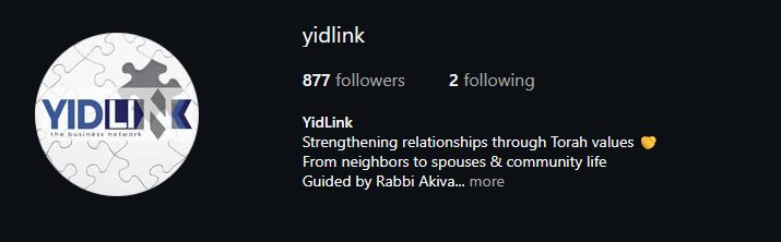 Yidlink Instagram profile after follower growth