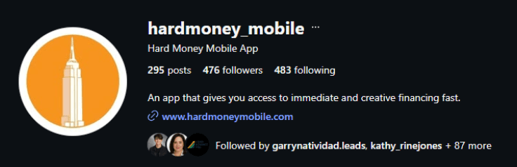 HMM Instagram profile before follower growth